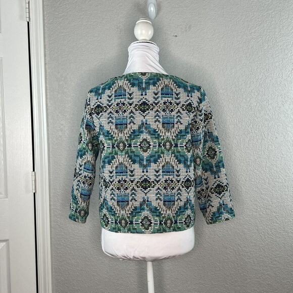La Fee Maraboutee Size US M EU 38 Jacket 3/4 Sleeve Southwestern Woven Boxy - Picture 4 of 8